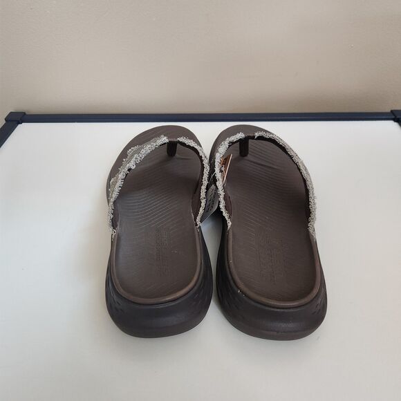 Skechers Relaxed Fit With Luxe Foam Chocolate Brown Men's Flip Flops Size 11 - Picture 7 of 11